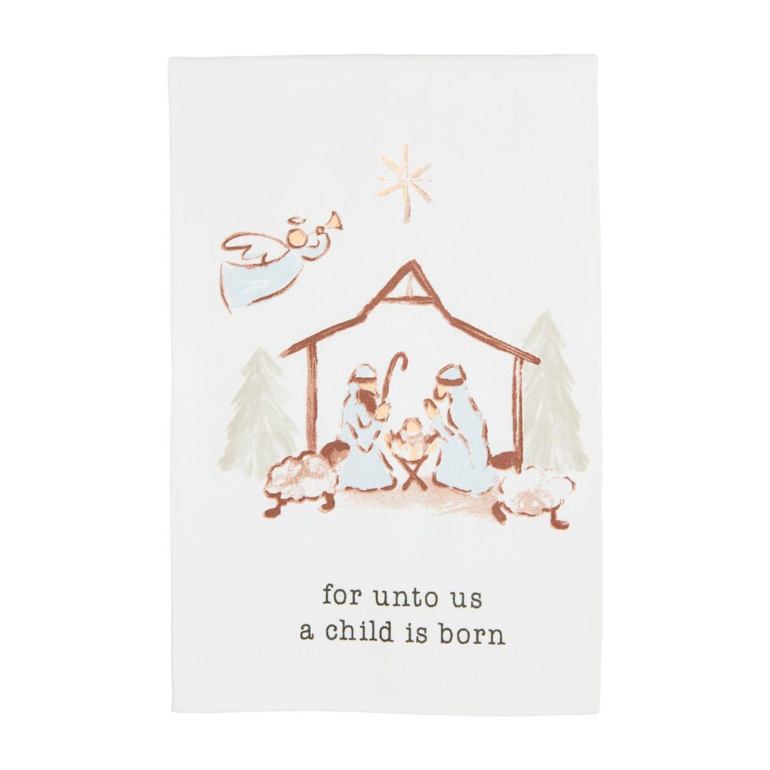 Mud Pie Nativity Towel - For Unto Us