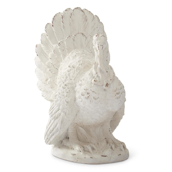K & K Interiors Whitewashed Resin Turkey