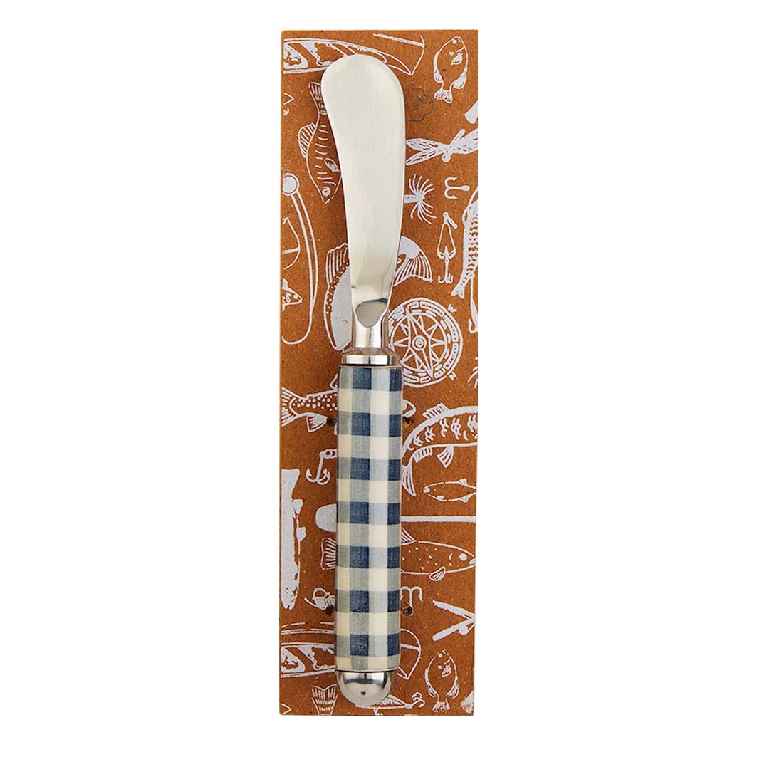 Mud Pie Lake Enamel Spreader - Blue Check