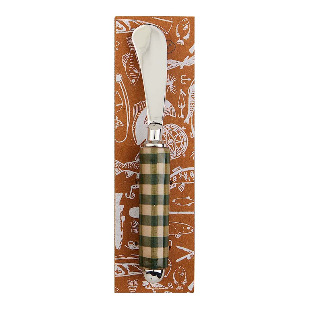 Mud Pie Lake Enamel Spreader - Green Check