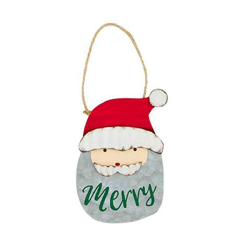 Mud Pie Tin Ornament - Santa