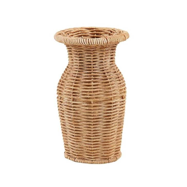 Mud Pie Resin Basket Weave Vase - Skinny