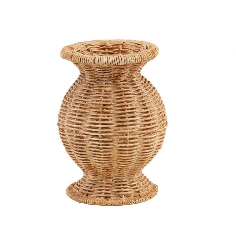 Mud Pie Resin Basket Weave Vase - Wide