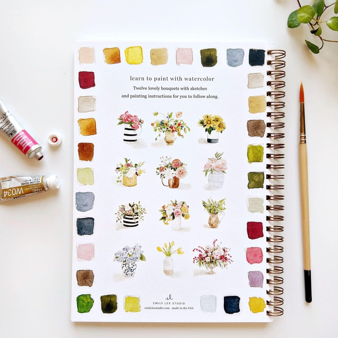 Emily Lex Watercolor Workbook - Bouquets