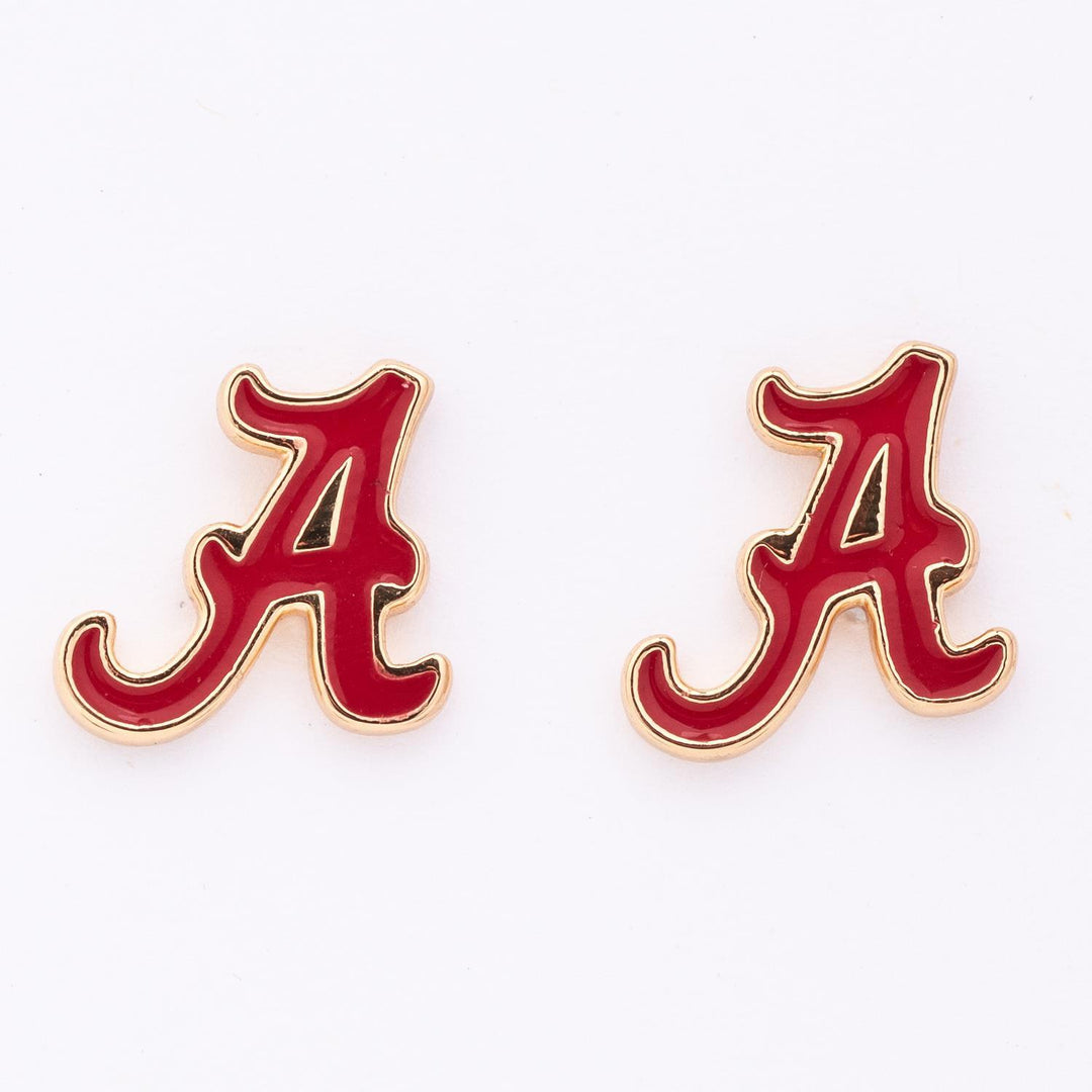 Mary Square Earrings - Alabama "A" Stud