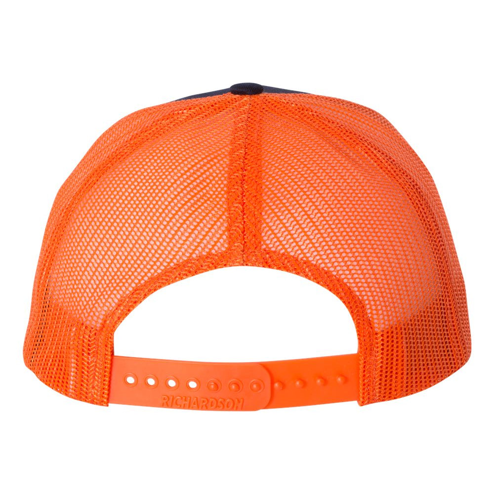 Richardson Snapback Trucker Cap - Navy/Orange