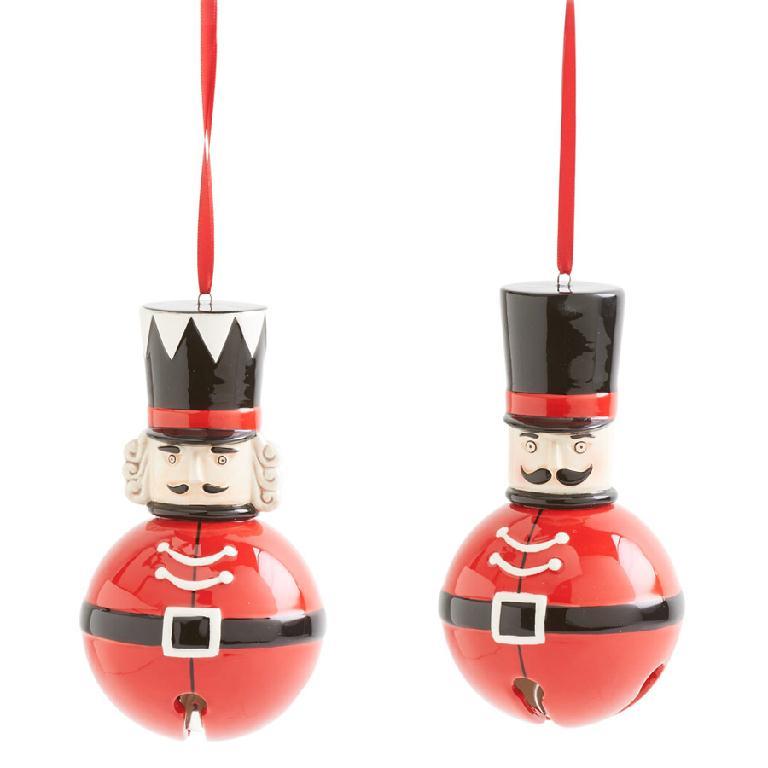 K & K Interiors Assorted Nutcracker Bell Ornaments