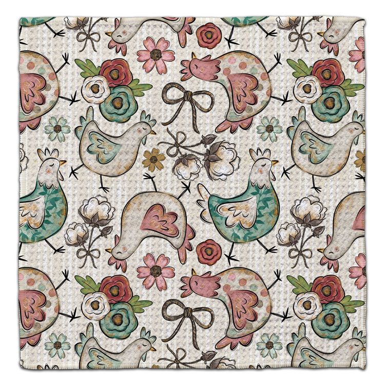 CJ Bella Co Eco-Friendly Washcloth - Country Chickens