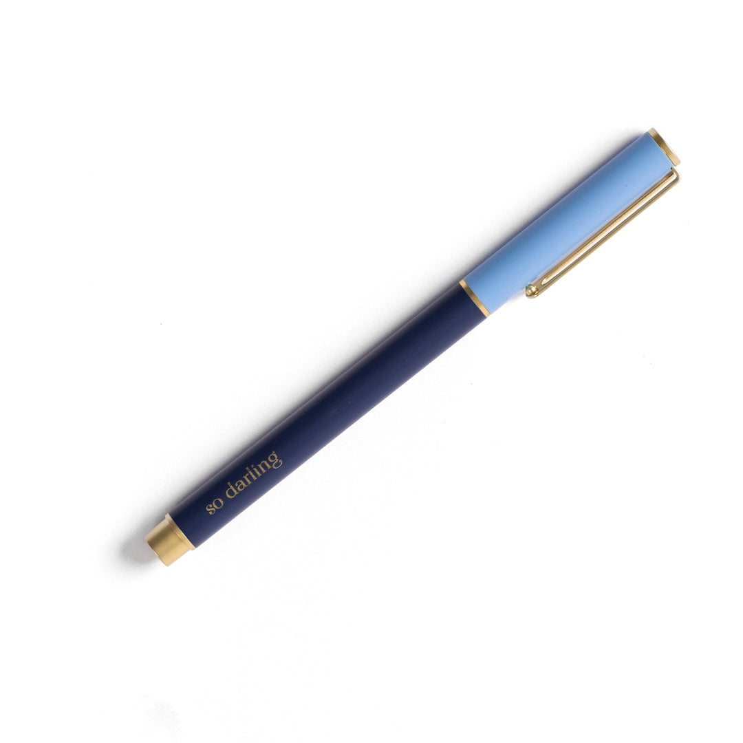 Mary Square Snap Cap Pen Colorblock Blue