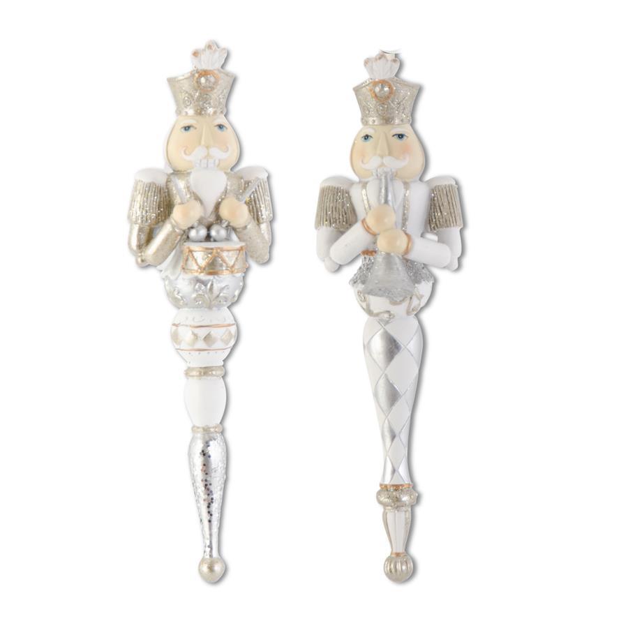 K & K Interiors Assorted  Gold & Silver Finial Nutcracker Ornaments