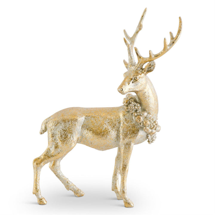 K & K Interiors Antique Gold Resin Deer (Head Facing Right)