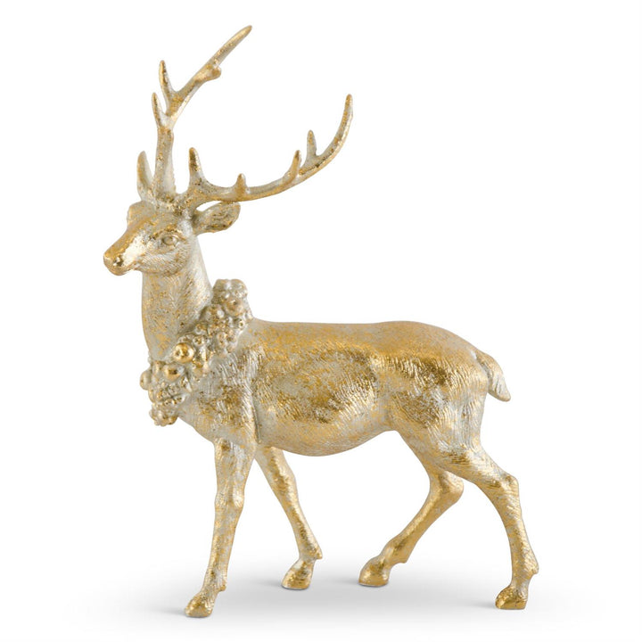 K & K Interiors Antique Gold Resin Deer (Head Facing Left)