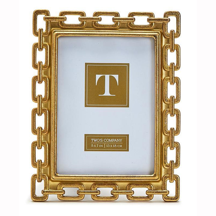 Two's Company Gold Chain Photo Frame - 5" x 7"