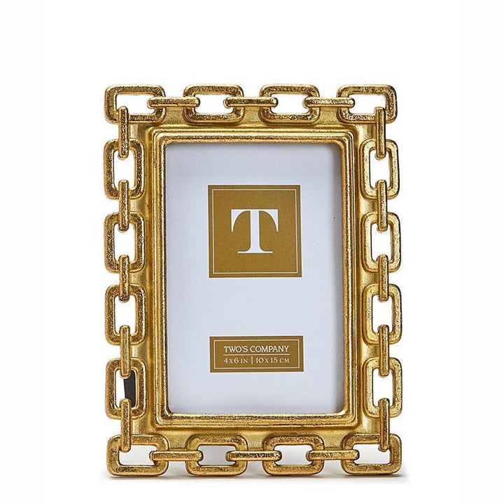 Two's Company Gold Chain Photo Frame - 4" x 6"
