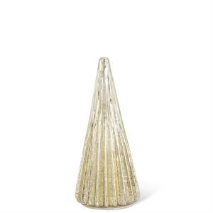 K & K Interiors Ribbed Gold LED Mercury Glass Tree w/Timer - 9.5"