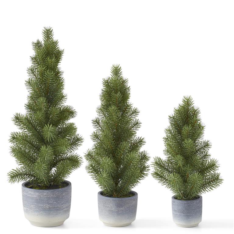 K & K Interiors Pine Tree in Gray Ombre Pot - 15"