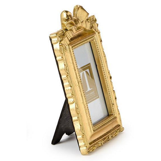Two's Company Vintage Gold Mini Photo Frame w/Accent Bow - Square 4 3/4" W x 5 1/2" L (Copy)