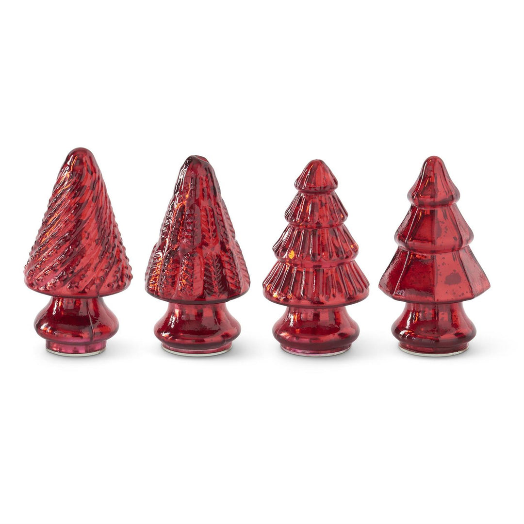 K & K Interiors Mini Antique Red Mercury Glass Christmas Tree - Style 2