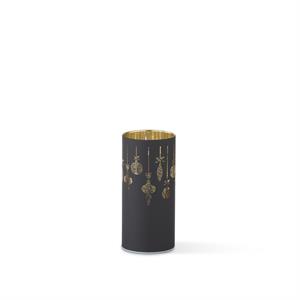 K & K Interiors Black Laser Engraved Ornament LED Cylinder w/Timer - 6"