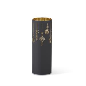 K & K Interiors Black Laser Engraved Ornament LED Cylinder w/Timer - 10"