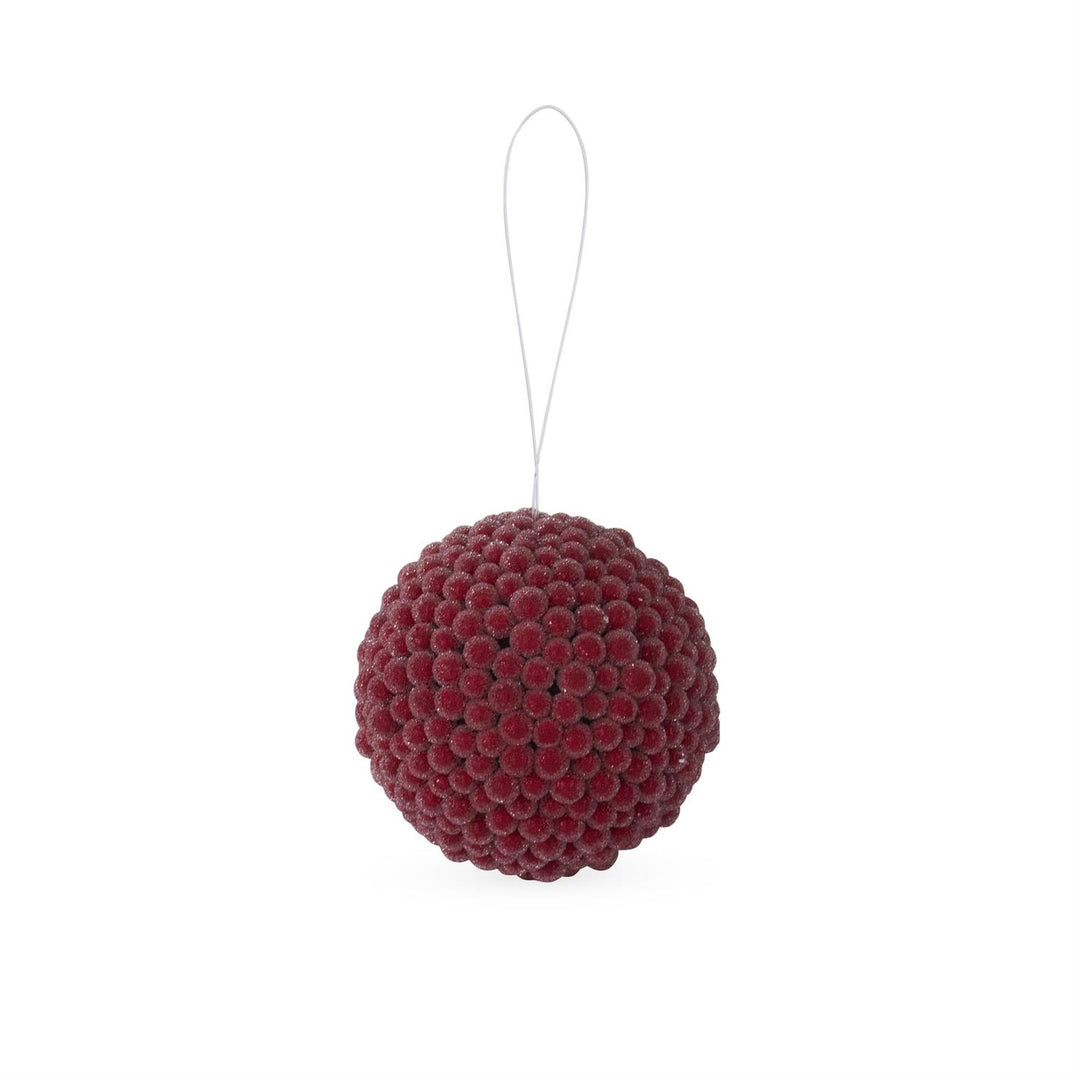 K & K Interiors Icy Red Berry Ball Ornament - 4.25"