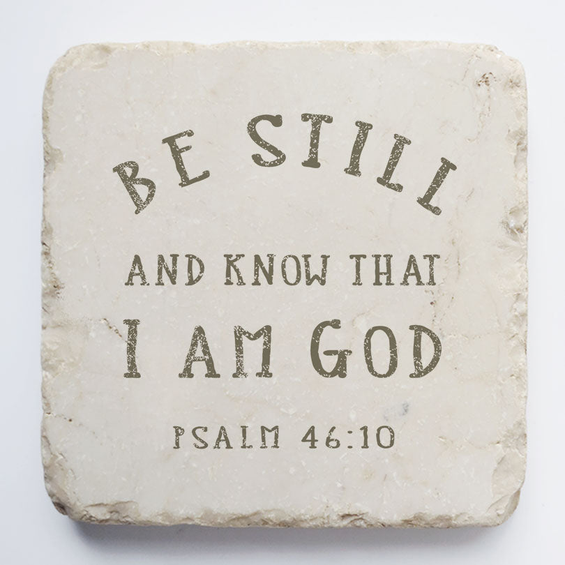 Twelve Stone Art Psalm 46:10 Scripture Stone (2 x 2 x 1")