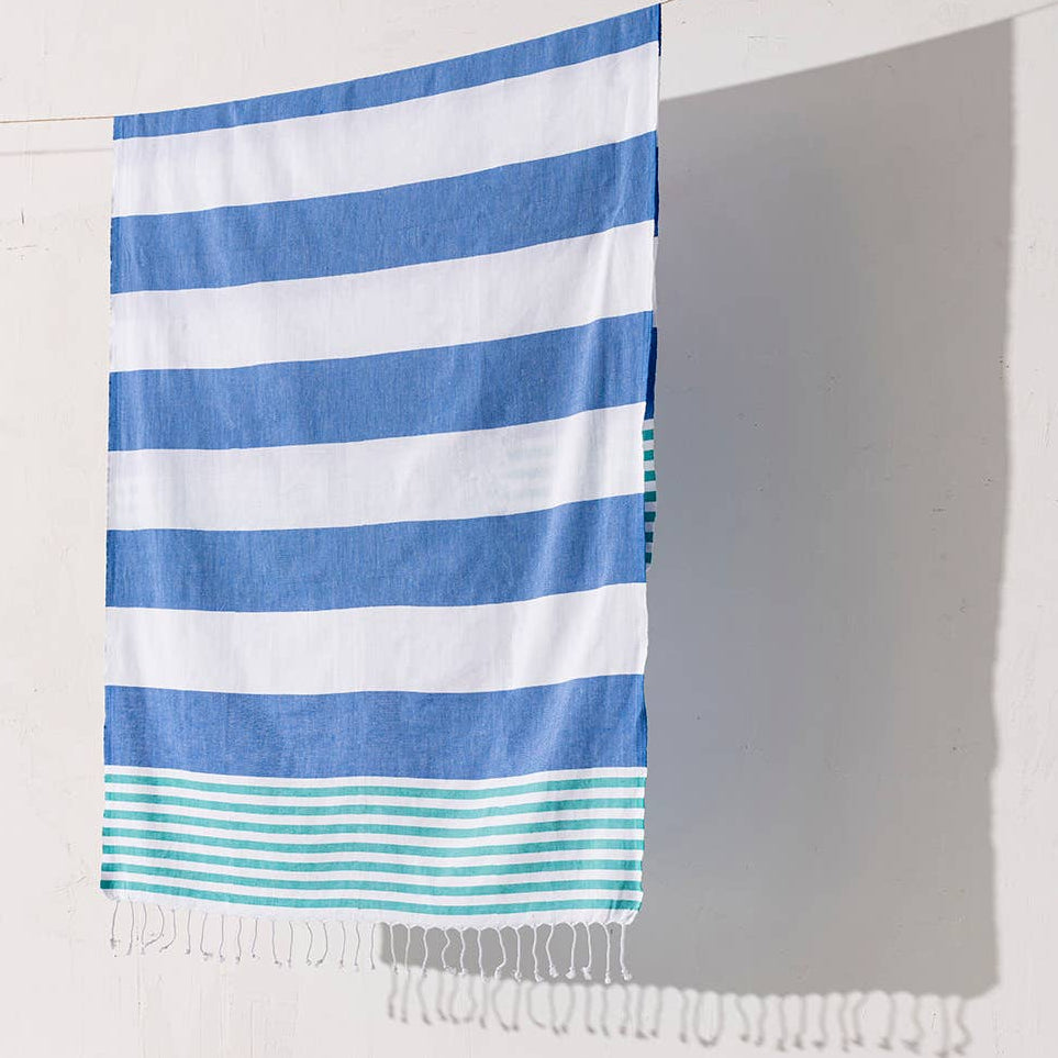 Kikoya Beach Towels Light Weight Corporate Gift Bachelorette Bridal - Blue/Green