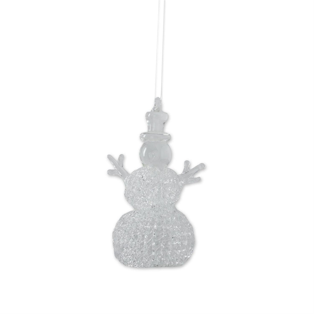 K & K Interiors Cut Glass Ornament - Snowman