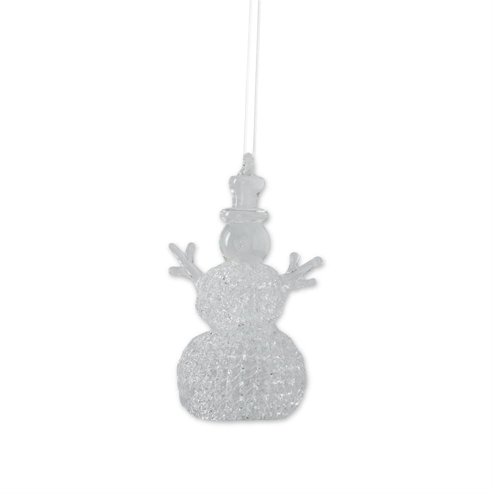 K & K Interiors Cut Glass Ornament - Snowman