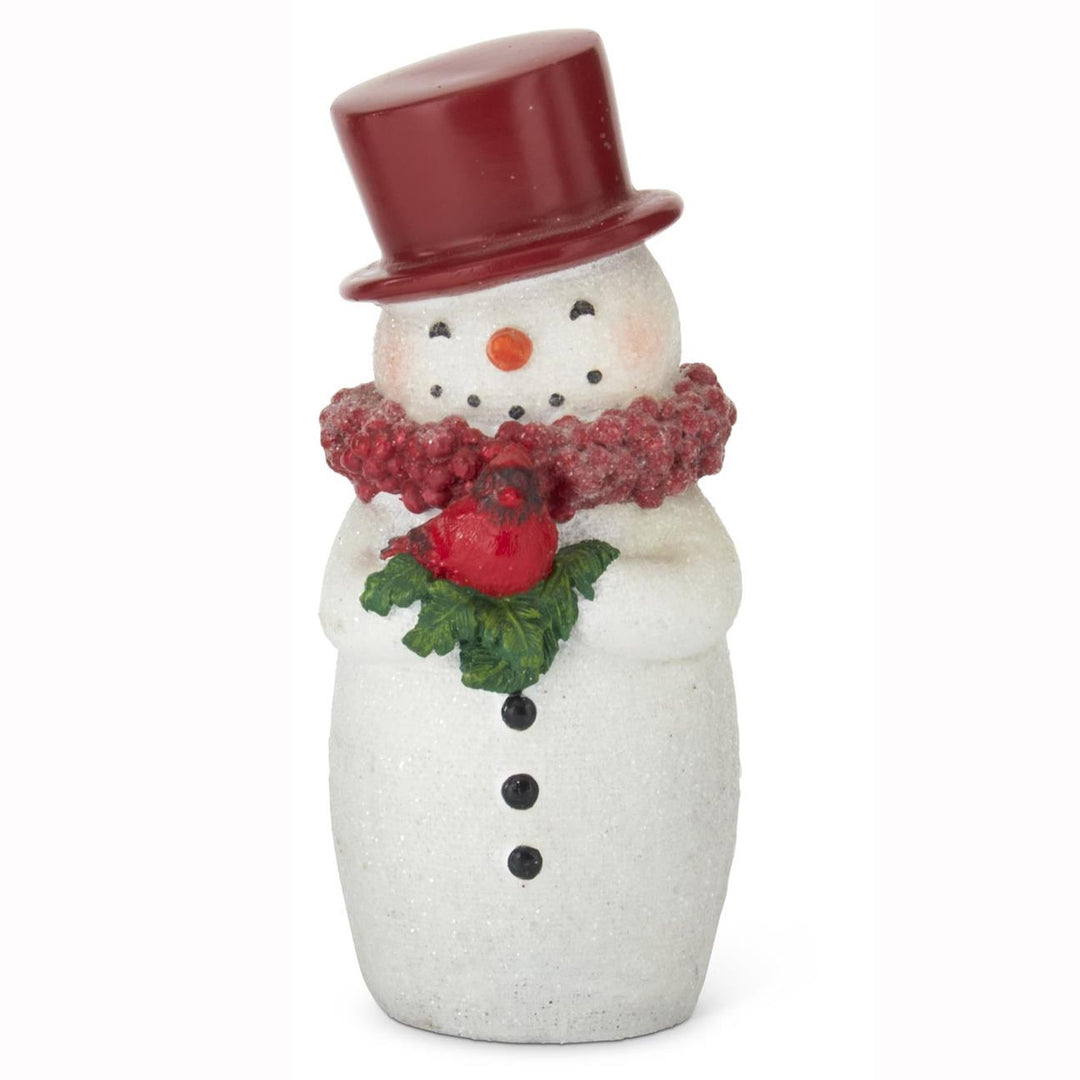 K & K Interiors Glittered Snowman w/Red Top Hat - Style 2