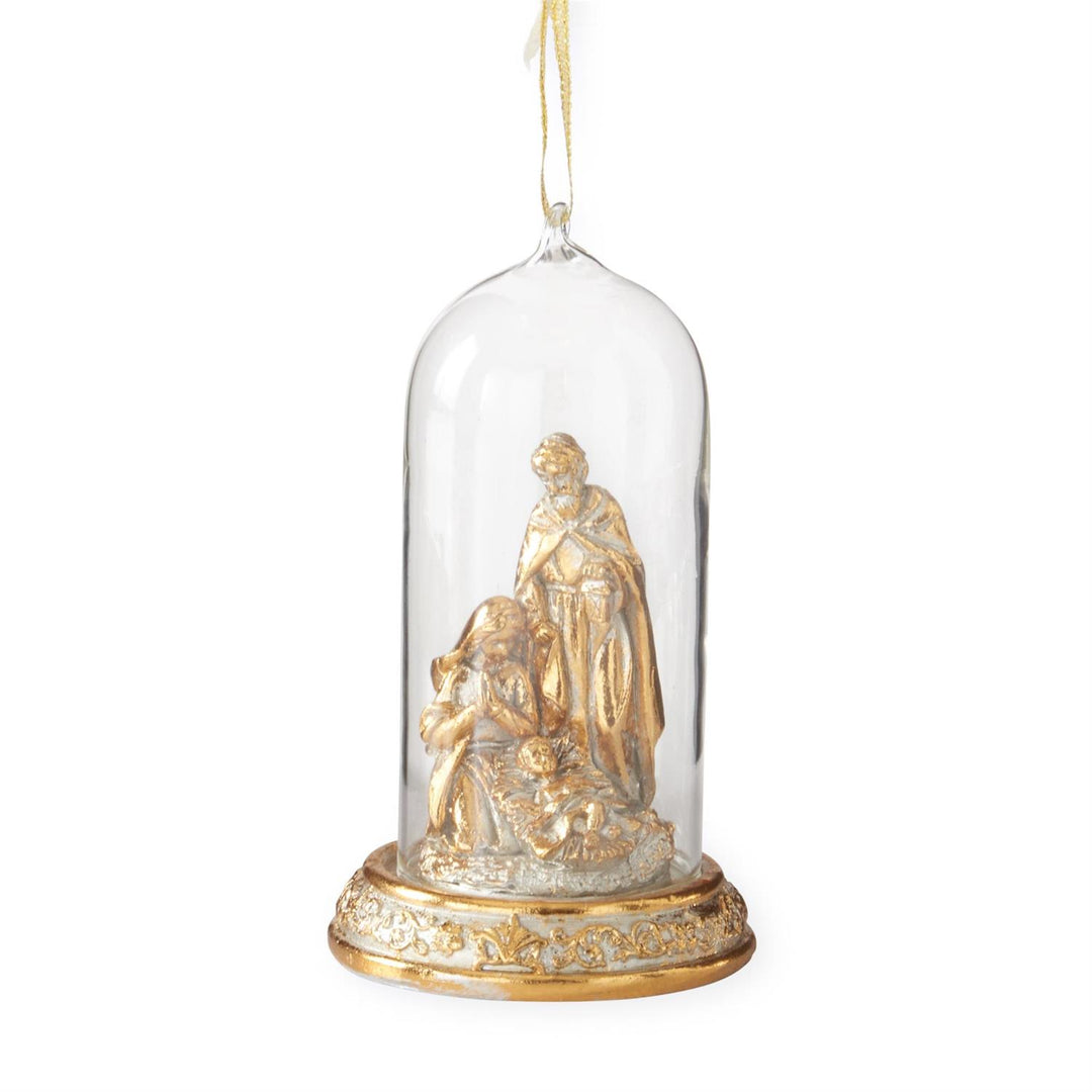 K & K Interiors Gold Nativity Cloche Ornament - Style 1