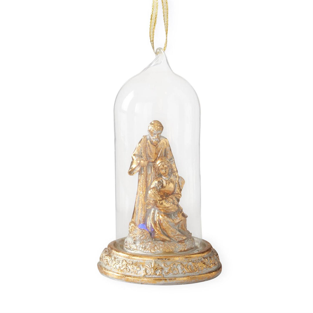 K & K Interiors Gold Nativity Cloche Ornament - Style 2