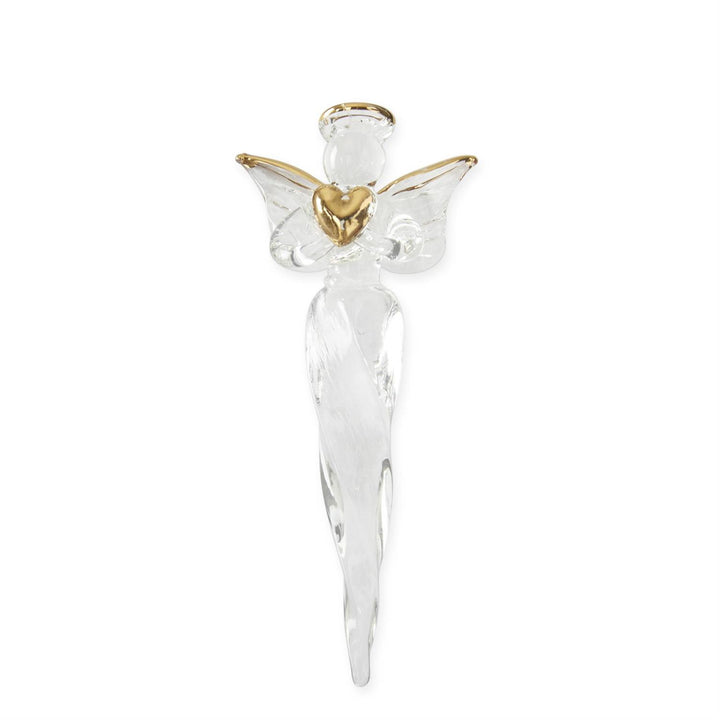 K & K Interiors Gift Box of 4 Glass Angel Icicle Ornaments