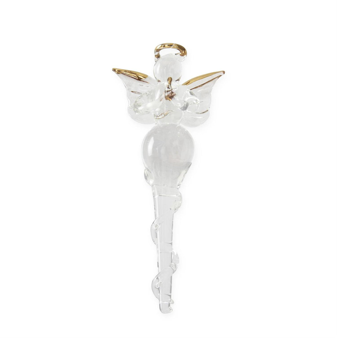 K & K Interiors Gift Box of 4 Glass Angel Icicle Ornaments