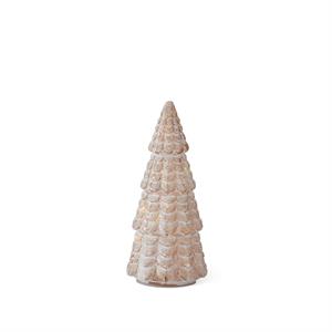 K & K Interiors Whitewashed & Gold Ceramic LED Tree w/Timer - 9.25"