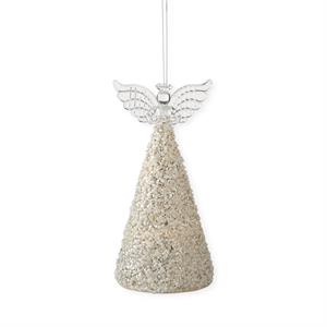 K & K Interiors LED Angel Cone w/Gold & Seed Beads w/Timer - 6.5"