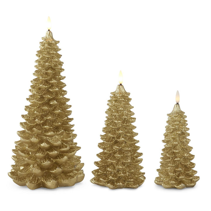 K & K Interiors Gold LED Christmas Tree Candles w/Timer - 12.25"