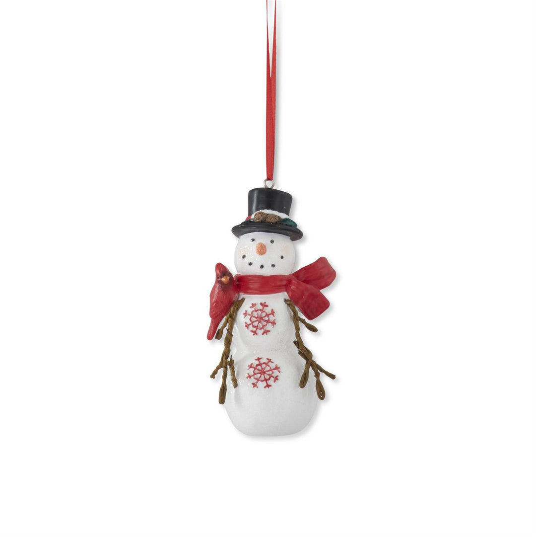 K & K Interiors Resin Snowman Ornament w/Poseable Arms - 4.5"