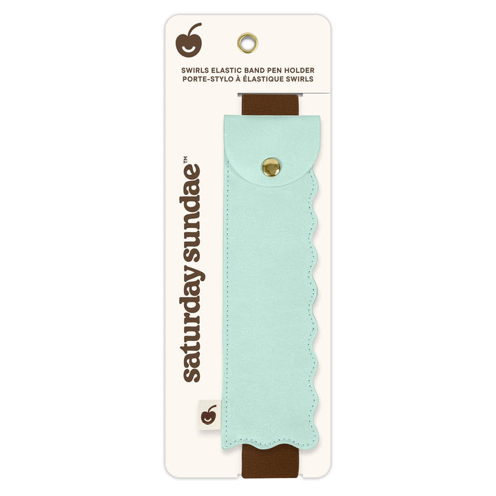 Studio Oh! Mint Chip Swirls Elastic Band Pen Holder