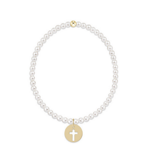 enewton Classic Pearl 3mm Bracelet - Blessed Gold Disc