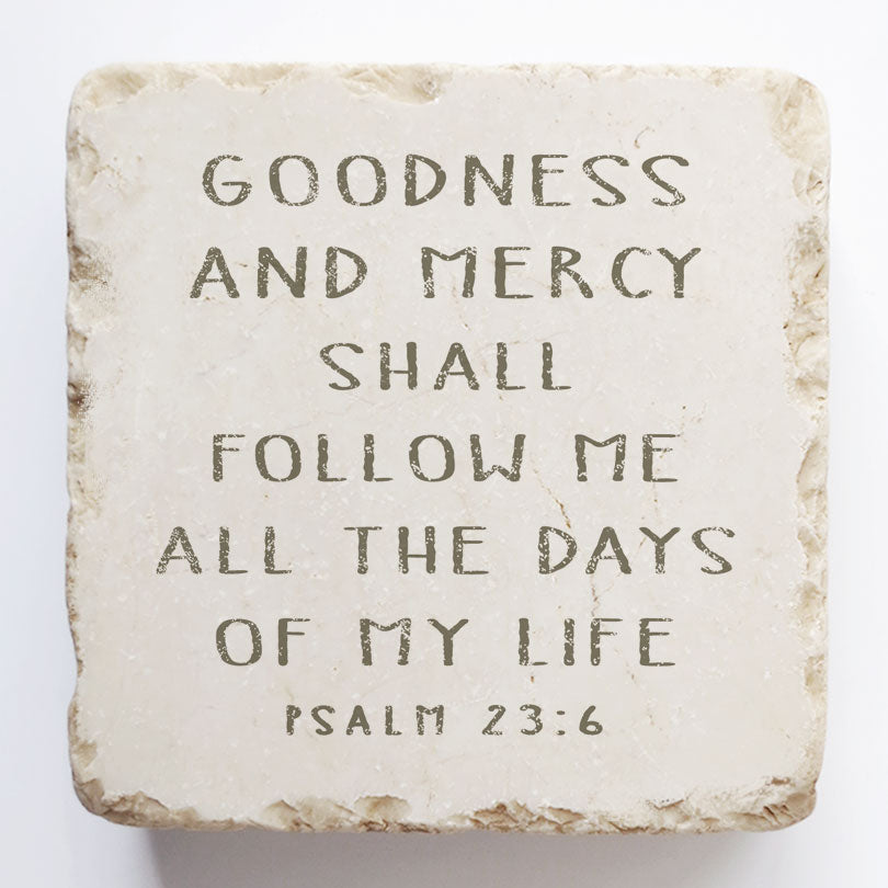 Twelve Stone Art Psalm 23:6 Scripture Stone (2 x 2 x 1")