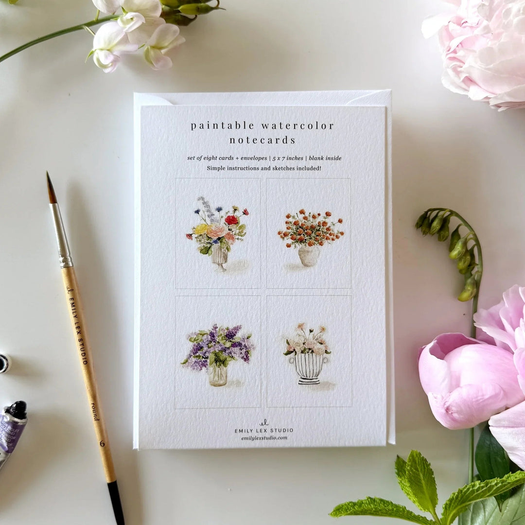 Emily Lex Watercolor Notecard Set - Bouquet