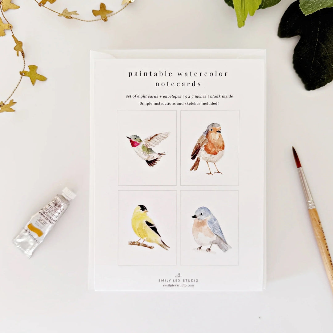 Emily Lex Watercolor Notecard Set - Birds