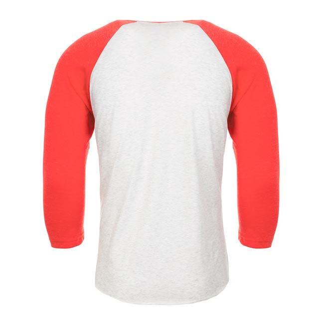 Next Level Unisex Triblend ¾ Sleeve Raglan - Vintage Red/Heather White