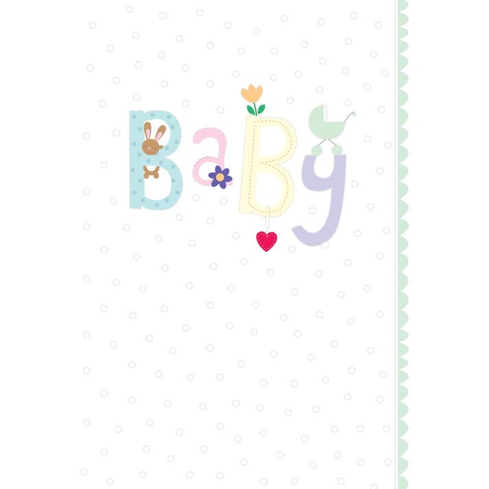 Pictura New Baby B*A*B*Y Scallop Greeting Card