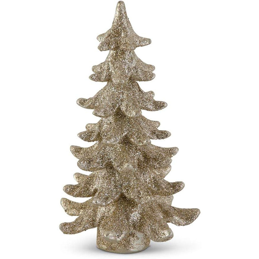 K & K Interiors Resin Gold Glittered Tree - 7.75"