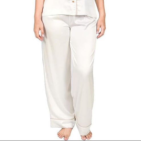 Amanda Blu Ivory/Almond Satin Pajama Pants