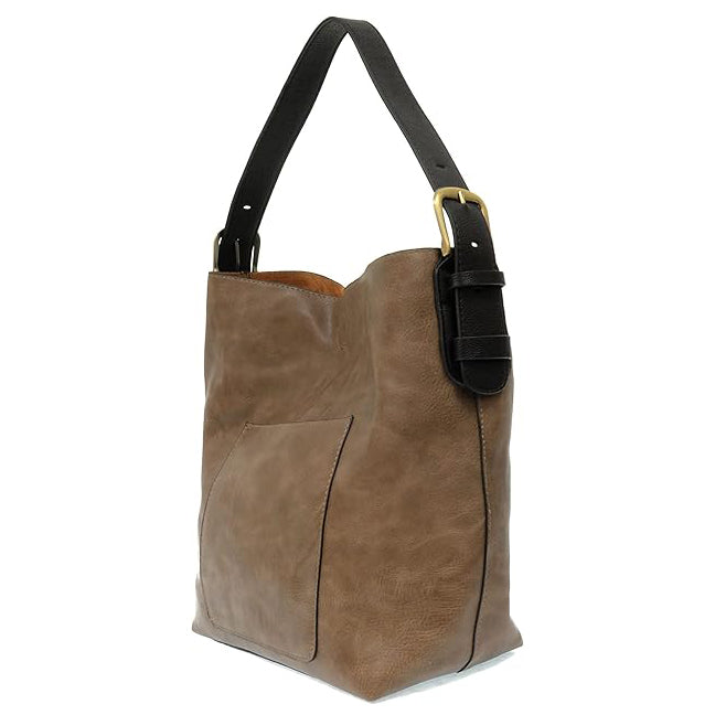 Joy Susan Classic Hobo Handbag - Cocoa/Black Handle