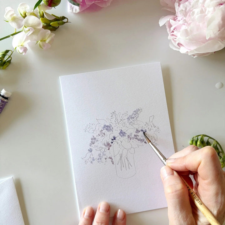 Emily Lex Watercolor Notecard Set - Bouquet