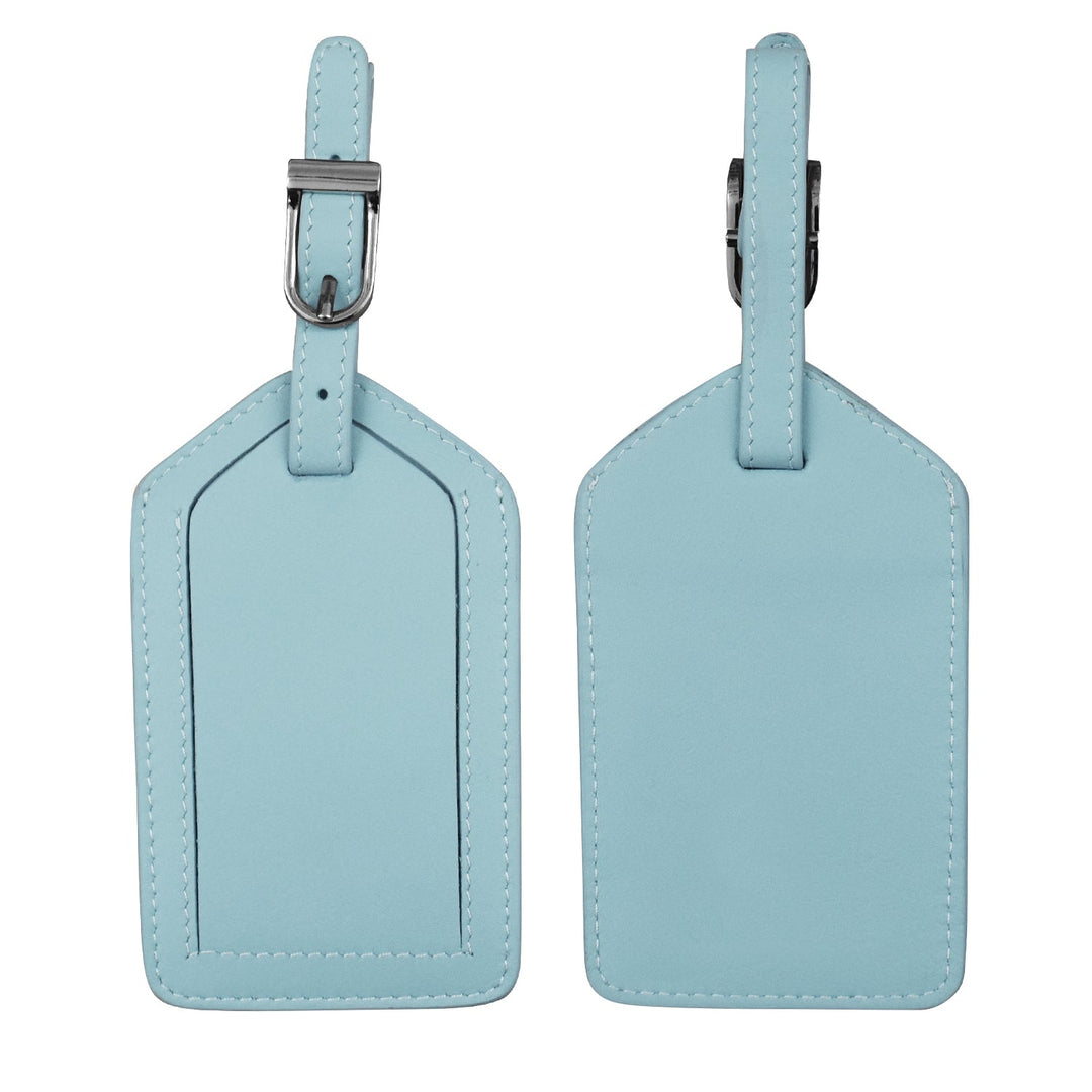 Leather Luggage Tag - Chambray